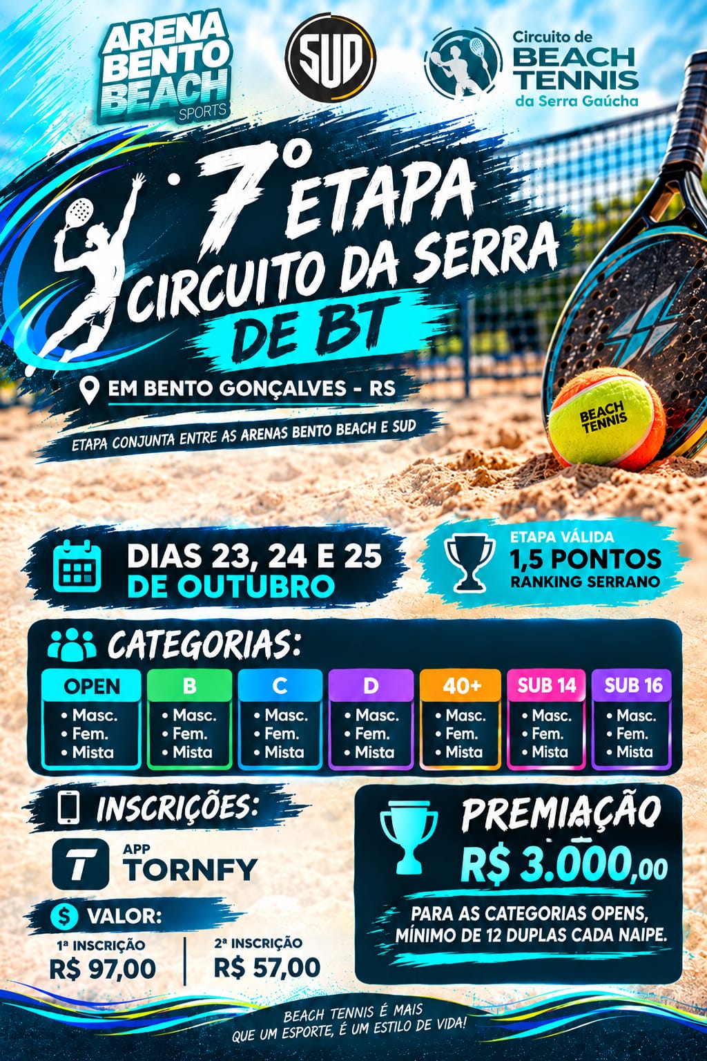 Cartaz do evento 7ª ETAPA CBTSG 2026 - ARENA BENTO / SUD SPORTS